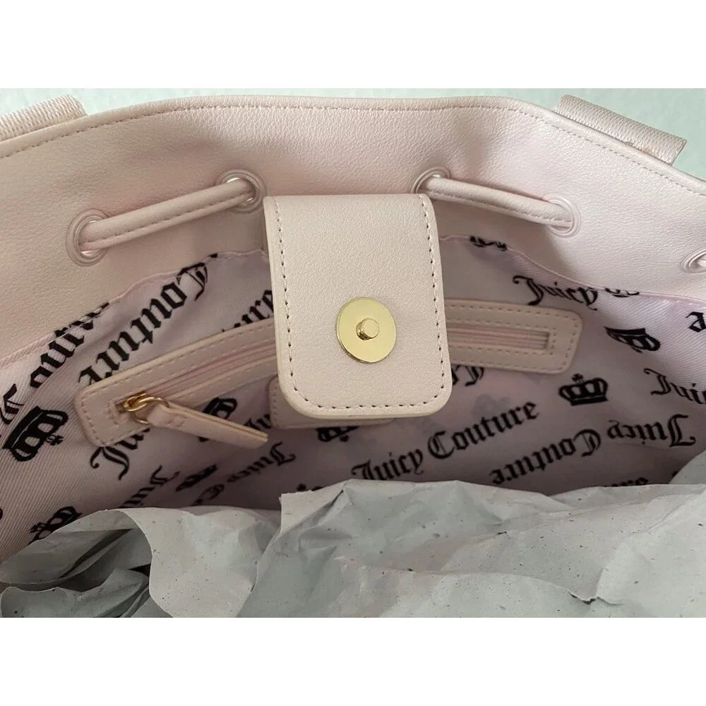 Juicy Couture Retro Juicy Cherry‎ Gelato Daydreamer Tote Bag Cream Pink NEW